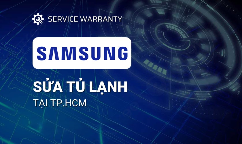 Kỹ thuật viên đang kiểm tra và sửa chữa tủ lạnh Samsung Side by Side tại TPHCM