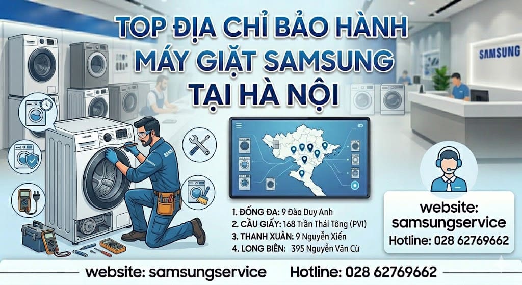 Địa chỉ bảo hành máy giặt Samsung tại Hà Nội