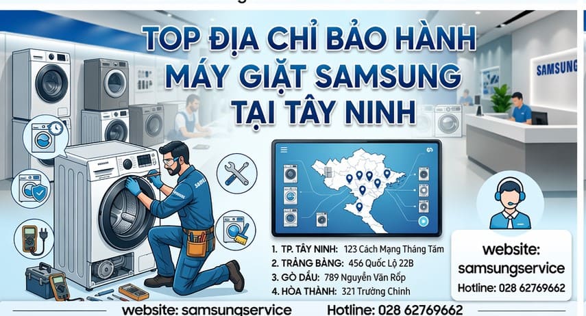 Địa chỉ bảo hành máy giặt Samsung tại Tây Ninh