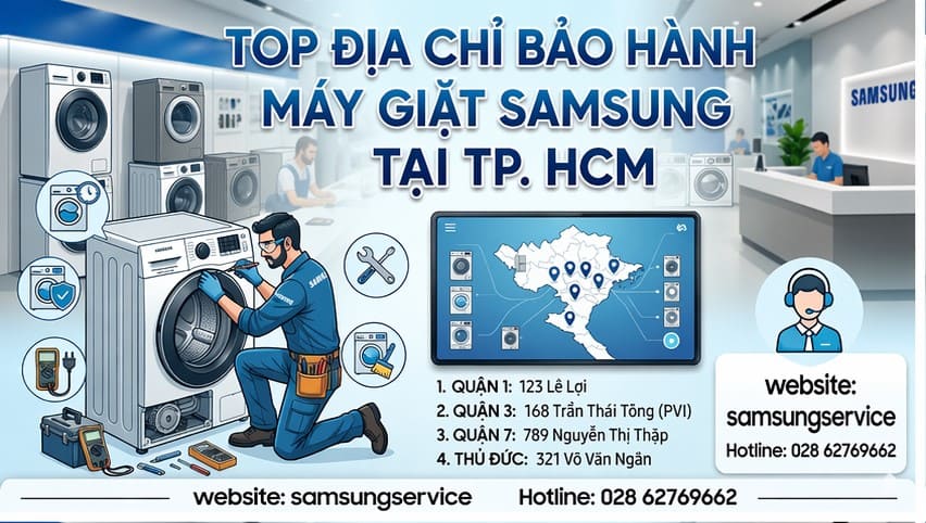 Địa chỉ bảo hành máy giặt Samsung tại TP.HCM
