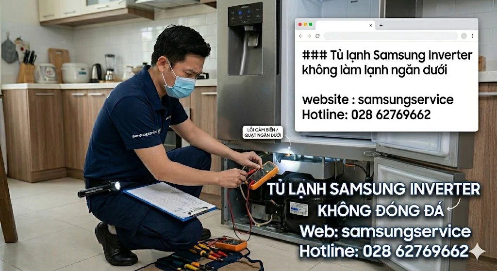 Tủ lạnh Samsung Inverter không làm lạnh ngăn dưới