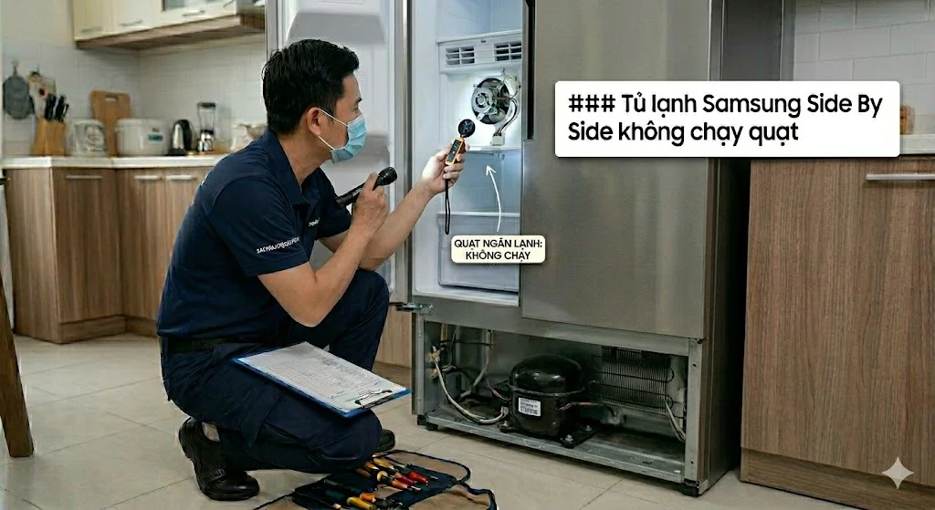 Tủ lạnh Samsung Side By Side không chạy quạt