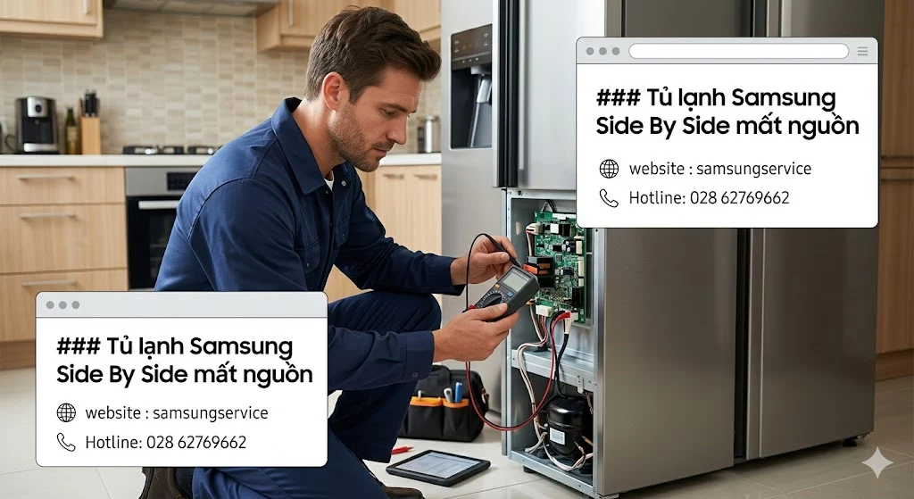 Tủ lạnh Samsung Side By Side mất nguồn